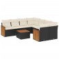 vidaXL Set de sofás de jardín 8 piezas y cojines ratán sintético negro vidaXL Set de sofás de jardín 8 piezas y cojines ratán sintético negro