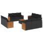 vidaXL Set de sofás de jardín y cojines 13 pzas ratán sintético negro