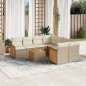 vidaXL Set de sofás de jardín 9 pzas con cojines ratán sintético beige vidaXL Set de sofás de jardín 9 pzas con cojines ratán sintético beige