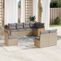 vidaXL Juego de sofás de jardín con cojines beige 8 pzas ratán PE vidaXL Juego de sofás de jardín con cojines beige 8 pzas ratán PE