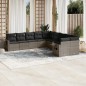 vidaXL Set de sofás de jardín 10 pzas con cojines ratán sintético gris vidaXL Set de sofás de jardín 10 pzas con cojines ratán sintético gris
