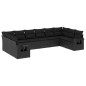 vidaXL Set de sofás de jardín 10 pzas cojines ratán sintético negro vidaXL Set de sofás de jardín 10 pzas cojines ratán sintético negro