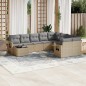 vidaXL Juego de sofás jardín con cojines beige 10 pzas ratán sintético vidaXL Juego de sofás jardín con cojines beige 10 pzas ratán sintético