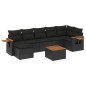vidaXL Set de sofás de jardín 8 piezas y cojines ratán sintético negro vidaXL Set de sofás de jardín 8 piezas y cojines ratán sintético negro