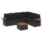 vidaXL Set de comedor de jardín 7 pzas y cojines ratán sintético negro vidaXL Set de comedor de jardín 7 pzas y cojines ratán sintético negro