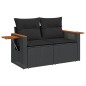 vidaXL Set de comedor de jardín 7 pzas y cojines ratán sintético negro vidaXL Set de comedor de jardín 7 pzas y cojines ratán sintético negro