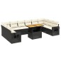 vidaXL Set de sofás de jardín 11 pzas y cojines ratán sintético negro vidaXL Set de sofás de jardín 11 pzas y cojines ratán sintético negro