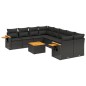vidaXL Set de sofás de jardín 8 piezas y cojines ratán sintético negro vidaXL Set de sofás de jardín 8 piezas y cojines ratán sintético negro