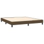 vidaXL Cama box spring colchón luces LED tela marrón oscuro 160x200cm vidaXL Cama box spring colchón luces LED tela marrón oscuro 160x200cm