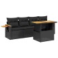 vidaXL Set de muebles de jardín 5 pzas y cojines ratán sintético negro