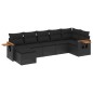 vidaXL Set de comedor de jardín 7 pzas y cojines ratán sintético negro vidaXL Set de comedor de jardín 7 pzas y cojines ratán sintético negro