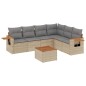 vidaXL Set sofás de jardín 7 piezas y cojines ratán sintético beige vidaXL Set sofás de jardín 7 piezas y cojines ratán sintético beige