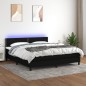 vidaXL Cama box spring colchón y luces LED tela negro 180x200 cm vidaXL Cama box spring colchón y luces LED tela negro 180x200 cm