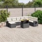 vidaXL Set de sofás de jardín 8 piezas y cojines ratán sintético negro vidaXL Set de sofás de jardín 8 piezas y cojines ratán sintético negro