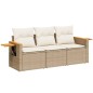 vidaXL Juego de sofás de jardín con cojines beige 3 pzas ratán PE vidaXL Juego de sofás de jardín con cojines beige 3 pzas ratán PE