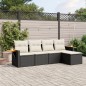 vidaXL Set de muebles de jardín 5 pzas y cojines ratán sintético negro vidaXL Set de muebles de jardín 5 pzas y cojines ratán sintético negro