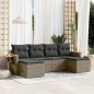 vidaXL Set de muebles de jardín 6 pzas y cojines ratán sintético gris