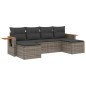 vidaXL Set de muebles de jardín 6 pzas y cojines ratán sintético gris