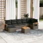 vidaXL Set de sofás de jardín 8 pzas y cojines ratán sintético gris vidaXL Set de sofás de jardín 8 pzas y cojines ratán sintético gris