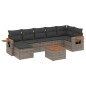 vidaXL Set de sofás de jardín 8 pzas y cojines ratán sintético gris vidaXL Set de sofás de jardín 8 pzas y cojines ratán sintético gris