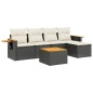 vidaXL Set de sofás de jardín 6 piezas y cojines ratán sintético negro vidaXL Set de sofás de jardín 6 piezas y cojines ratán sintético negro
