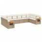 vidaXL Juego de sofás jardín con cojines beige 10 pzas ratán sintético vidaXL Juego de sofás jardín con cojines beige 10 pzas ratán sintético