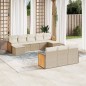 vidaXL Juego de sofás jardín con cojines beige 10 pzas ratán sintético vidaXL Juego de sofás jardín con cojines beige 10 pzas ratán sintético