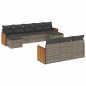 vidaXL Set de sofás de jardín 10 pzas con cojines ratán sintético gris vidaXL Set de sofás de jardín 10 pzas con cojines ratán sintético gris