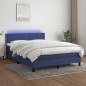 vidaXL Cama box spring colchón y luces LED tela azul 140x200 cm vidaXL Cama box spring colchón y luces LED tela azul 140x200 cm