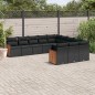 vidaXL Set de sofás de jardín 11 pzas y cojines ratán sintético negro vidaXL Set de sofás de jardín 11 pzas y cojines ratán sintético negro