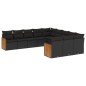 vidaXL Set de sofás de jardín 11 pzas y cojines ratán sintético negro vidaXL Set de sofás de jardín 11 pzas y cojines ratán sintético negro