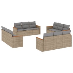 vidaXL Set de sofás de jardín 12 pzas y cojines ratán sintético marrón