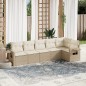 vidaXL Juego de sofás jardín con cojines 6 pzas ratán sintético beige vidaXL Juego de sofás jardín con cojines 6 pzas ratán sintético beige