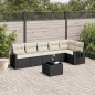 vidaXL Set de comedor de jardín 7 pzas y cojines ratán sintético negro vidaXL Set de comedor de jardín 7 pzas y cojines ratán sintético negro