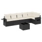 vidaXL Set de comedor de jardín 7 pzas y cojines ratán sintético negro vidaXL Set de comedor de jardín 7 pzas y cojines ratán sintético negro