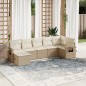 vidaXL Set sofás de jardín 7 piezas y cojines ratán sintético beige vidaXL Set sofás de jardín 7 piezas y cojines ratán sintético beige