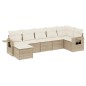 vidaXL Set sofás de jardín 7 piezas y cojines ratán sintético beige vidaXL Set sofás de jardín 7 piezas y cojines ratán sintético beige