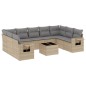 vidaXL Juego de sofás jardín con cojines beige 10 pzas ratán sintético vidaXL Juego de sofás jardín con cojines beige 10 pzas ratán sintético