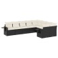 vidaXL Set de sofás de jardín 8 piezas y cojines ratán sintético negro vidaXL Set de sofás de jardín 8 piezas y cojines ratán sintético negro