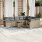vidaXL Juego de sofás jardín con cojines beige 10 pzas ratán sintético vidaXL Juego de sofás jardín con cojines beige 10 pzas ratán sintético