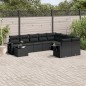 vidaXL Set de sofás de jardín 10 pzas cojines ratán sintético negro vidaXL Set de sofás de jardín 10 pzas cojines ratán sintético negro