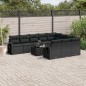 vidaXL Set de sofás de jardín 11 pzas y cojines ratán sintético negro vidaXL Set de sofás de jardín 11 pzas y cojines ratán sintético negro