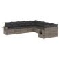vidaXL Set de sofás de jardín 10 pzas con cojines ratán sintético gris