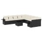 vidaXL Set de sofás de jardín 11 pzas y cojines ratán sintético negro vidaXL Set de sofás de jardín 11 pzas y cojines ratán sintético negro
