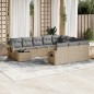 vidaXL Set de sofás de jardín 11pzas con cojines ratán sintético beige vidaXL Set de sofás de jardín 11pzas con cojines ratán sintético beige