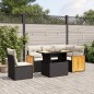 vidaXL Set de sofás de jardín 6 piezas y cojines ratán sintético negro vidaXL Set de sofás de jardín 6 piezas y cojines ratán sintético negro