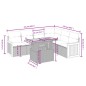 vidaXL Set de comedor de jardín 7 pzas y cojines ratán sintético negro