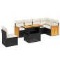 vidaXL Set de comedor de jardín 7 pzas y cojines ratán sintético negro vidaXL Set de comedor de jardín 7 pzas y cojines ratán sintético negro