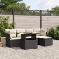 vidaXL Set de sofás de jardín 6 piezas y cojines ratán sintético negro vidaXL Set de sofás de jardín 6 piezas y cojines ratán sintético negro