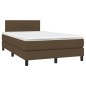 vidaXL Cama box spring con colchón y LED tela marrón oscuro 120x200 cm vidaXL Cama box spring con colchón y LED tela marrón oscuro 120x200 cm